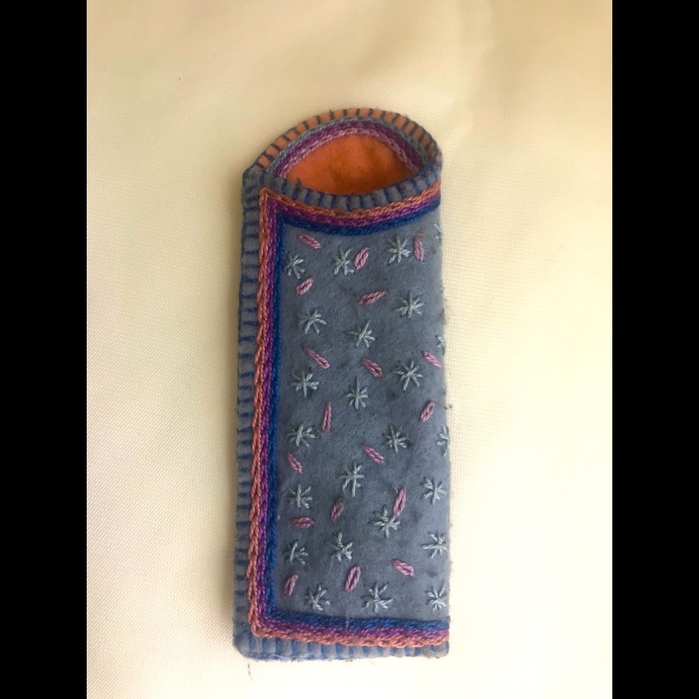 Embroidered Felt Eyeglass case